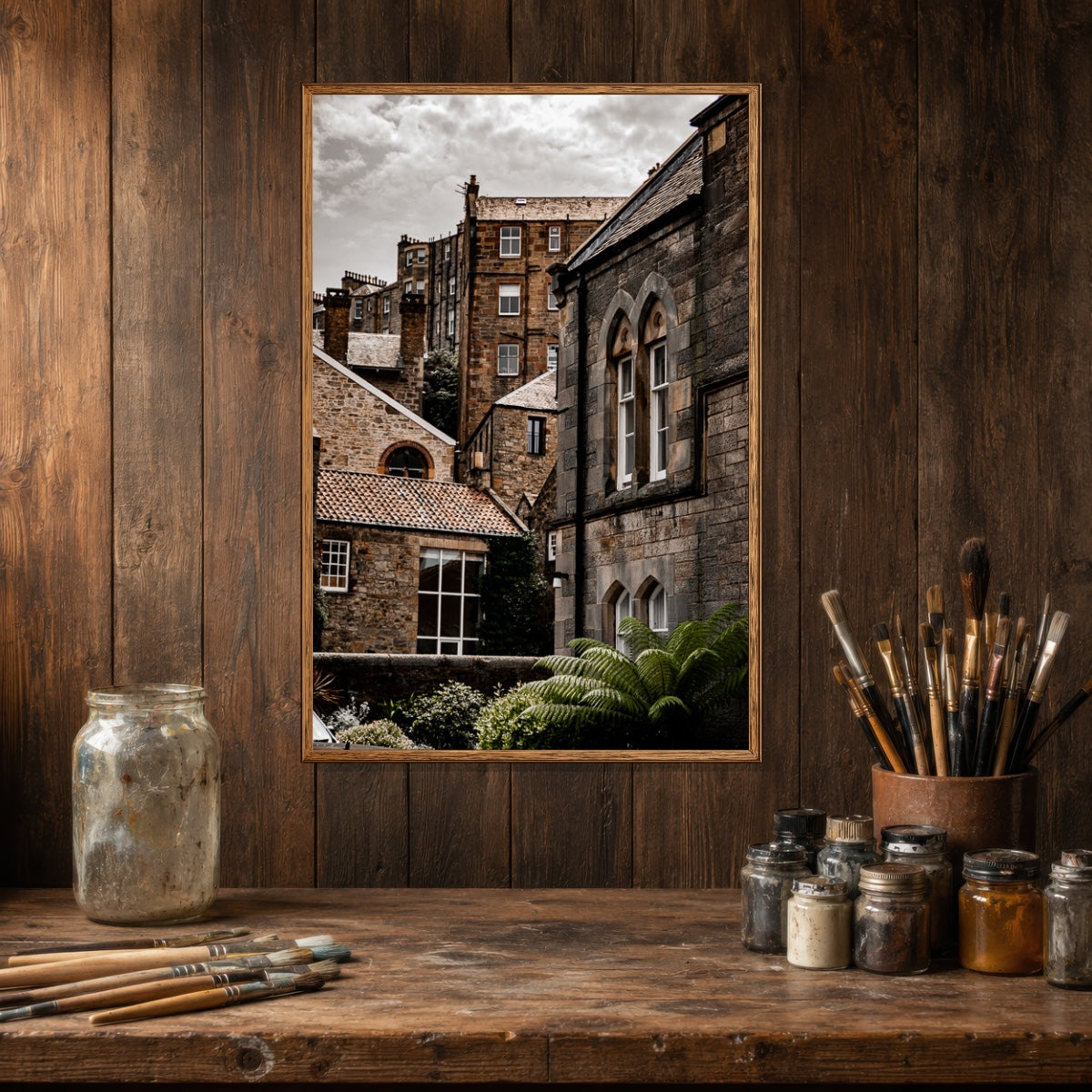 Moody vibes in Dean Village, Edinburgh
